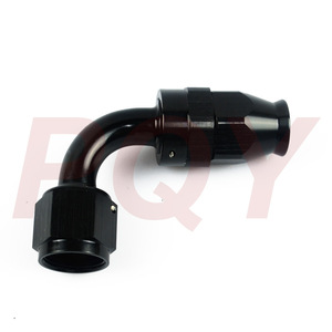 Connecteur de tuyau de carburant en téflon PQY AN4 AN10 90 degrés noir poli pour la mise à niveau et la rénovation - Product Image 1