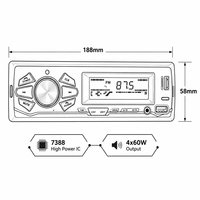VOLOX S180 YD7388-IC 1 DIN Pemutar MP3 Mobil Lampu 7 Warna Bluetooth Stereo Radio 4-RCA Kontrol Aplikasi Harga Pabrik Grosir