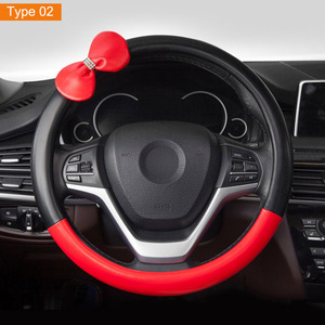 Super mignon Kawaii 38cm cuir Auto voiture SUV couverture de volant pour fille femmes quatre saisons universel - Product Image 4