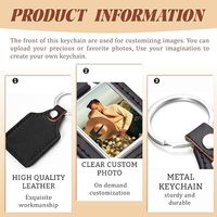 Porte-clés personnalisé en cuir avec sublimation, accessoires mignons pour clés de voiture, breloque avec logo personnalisé