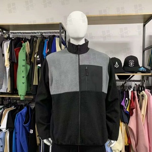 Op maat gemaakte geborduurde kleding patchwork hoge kwaliteit fabrikant winter dikke warme geverfde polar sherpa <span class=keywords><strong>fleece</strong></span> heren ritsjas - Product Image 3