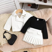 Ensemble trois pièces preppy pour fille, style western tendance et international
