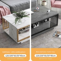 Table basse minimaliste de haute qualité au design moderne et unique pour appartement, 2 niveaux, en bois et acier