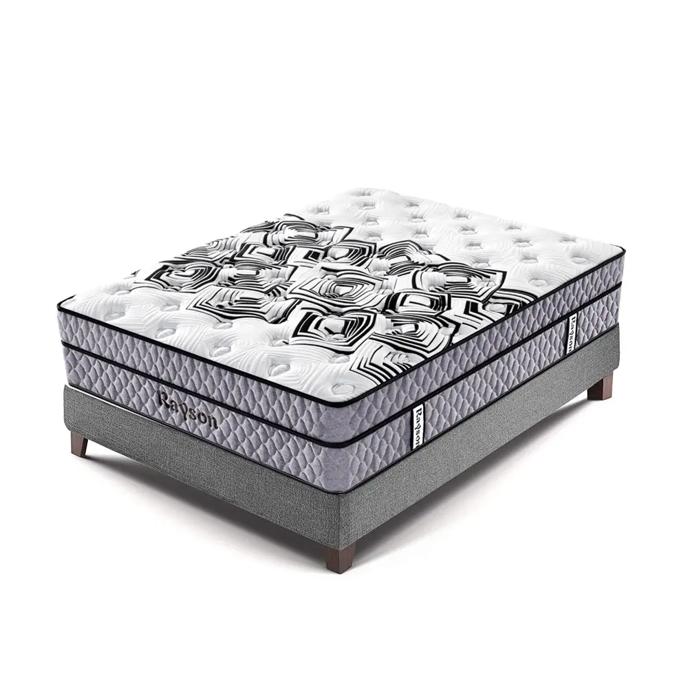 Bonnell printemps soutien sous vide emballé matelas de luxe 8 pouces 100 coton 312 bonnell ressorts hélicoïdaux matelas