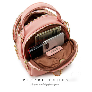 Pierre Loues Women's <b>Backpack</b> Solid Color Zipper Closure Soft Handle <b>Waterproof</b> Spring 2025 Business Travel - Product Image 3
