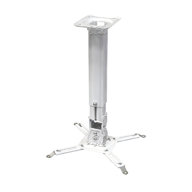 Office Ceiling Projector Wall Mount Adjustable Height 382mm to 591mm SPCC Cold Rolled Steel White Color PDS58-60