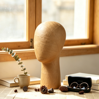 Présentoir Tête de Mannequin en Papier Kraft, Modèle de Tête en Pulpe de Papier pour Présentation de Chapeaux, Perruques et Bijoux, Vitrine de Magasin de Détail