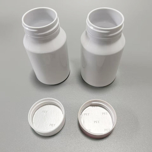 Yüksek kaliteli 100ml beyaz yuvarlak eğimli omuz PET plastik ilaç şişesi ilaç vitamini Tablet ambalaj için - Product Image 5