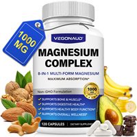 VEGONAUD GMP Complexe de Magnésium 8-en-1 Nutribraine Premium – Capsules de Magnésium pour Adultes pour le Soutien Cognitif, la Densité Osseuse et le Sommeil