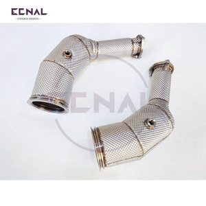 Ecnal pour Audi RS6 RS7 C8 4.0T <span class=keywords><strong>2020</strong></span>+ Downpipe en acier inoxydable SS304 avec bouclier thermique Downpipe <span class=keywords><strong>de</strong></span> performance - Product Image 5
