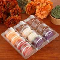 Transparent Macaron Snap Clamshell Container Blister En Plastique Macaron Boîtes D'emballage Plateau Macaron Boîte