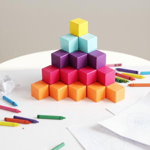 Juguete Educativo de Matemáticas de Alta Calidad, Bloque de Madera de Haya Pintado, <span class=keywords><strong>Cubo</strong></span> de Madera Personalizado de 3 cm para Niños - Product Image 1