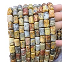 Perles en pierre naturelle de 10x14mm, perles cylindriques de couleurs mélangées, perles en vrac pour la fabrication de bijoux DIY, bracelet, collier, vente en gros