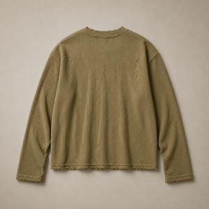 Maglietta da Uomo 100% Cotone, Manica Lunga, Oversize, alla <span class=keywords><strong>Moda</strong></span>, ACB, Tinta Unita, Sottile - Product Image 3
