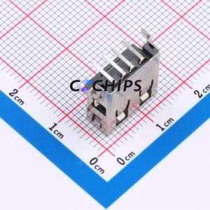 XUBF-0523-0439 USB Connector Bent Lead Through Hole Connector Type-A USB 2.0 Female Right Angle Insert - Product Image 2