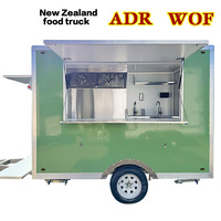 Remorque alimentaire carrée entièrement équipée avec équipement de cuisine complet, homologuée ADR en Australie pour les entreprises de restauration rapide, café et crème glacée