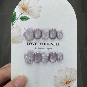 Uñas Postizas Hechas a Mano, Paquete de Acrílico Personalizado, Uñas Acrílicas con Diseño Personalizado, Uñas Postizas Navideñas - Product Image 6