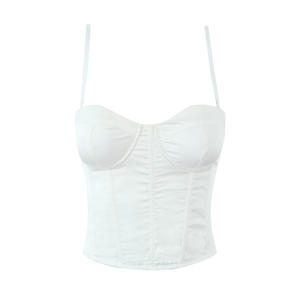 Top Corto da Donna Casual alla Moda con Spalline Sottili e Zip Posteriore in Due Colori Tinta Unita - Product Image 2