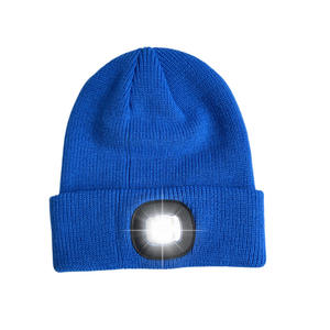 Gorro de Punto con Lámpara LED de Botón para <span class=keywords><strong>Hombre</strong></span>, 100% Acrílico, Transpirable, Impermeable, para Deportes al Aire Libre, Circunferencia de Cabeza de 48-50 cm - Product Image 3