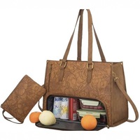 Sac Isotherme Fourre-tout 2025 pour Déjeuner, Sac de Travail pour Ordinateur Portable 15.6 17 Pouces, Matériau PU, Sac Quotidien Femme pour Bureau Voyage Camping et Mode de Vie