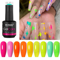 Vernis à ongles RONIKI de très bonne qualité, longue tenue, marque privée, OEM, couleurs mélangées, sans HEMA, vernis à ongles en gel UV, créez votre propre marque