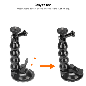 Support de fixation à ventouse HONGDA pour GoPro Hero 10 <span class=keywords><strong>9</strong></span> 8 7 6 5 4 Insta360 Xiaomi Yi 4K, support de voiture flexible réglable pour DJI AKASO <span class=keywords><strong>EKEN</strong></span> - Product Image 2