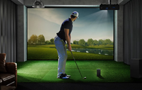Système de simulateur de golf gonflable, moniteur de lancement de golf et simulateur, salle de simulateur de golf