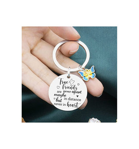 Les vrais amis ne sont jamais séparés papillon amitié porte-clés porte-clés pour femmes âme soeurs longue Distance amitié cadeau - Product Image 5