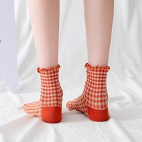 Chaussettes transparentes à volants pour femmes, style académique coréen, mignonnes, lolita japonaise, écologiques, antibactériennes, avec logo