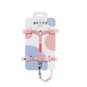 <b>Pink</b> Nylon cat <b>Harness</b> Adjustable Buckle Closure Small Breed Cute Style for Daily Use - Product Image 1