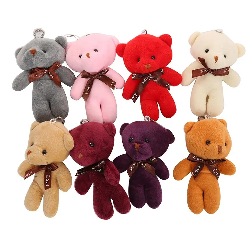 Wholesale Custom Mini Bear Toys Cute Stuffed Animal Bear Pendant Plush Teddy Bear Keychains