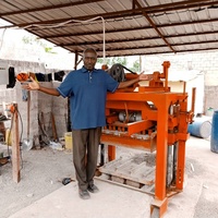 Machine à blocs de béton manuelle QTJ4-40, machine à fabriquer des blocs creux à prix avantageux, moteurs de machines, faible coût, 1200 JQ350 mélangeur