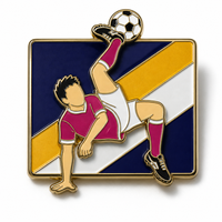 En gros, Pin's de revers en émail sur le thème du football, motifs Slide Tackle, Rainbow Flick, Free Kick, Badge métallique personnalisé, Cadeau sportif
