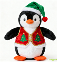 Lustiges Besticktes Weihnachts-Pinguin-Plüschtier 31cm-50cm Polyester PP-Baumwollfüllung Unisex Alle Altersgruppen Neuartiges Feiertagsgeschenk für