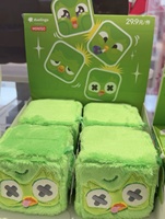 Vente en gros : Jouet anti-stress en peluche souple de la série Duolingo, cube compressible, boîte mystère, mignon ornement de décompression, cadeau