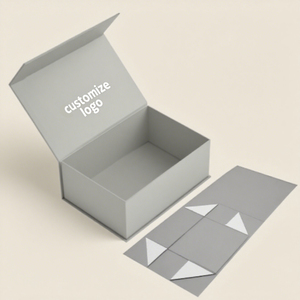 Boîte Cadeau Rigide Magnétique Noire Pliable Personnalisable avec Logo et Insert en Mousse, Emballage Cadeau Recyclable - Product Image 1