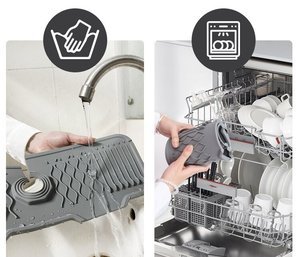 Eversoul Kitchen Accessories Water Catcher Faucet <b>Pad</b> Waterproof Drying Splash Catcher Drying Mat <b>Silicone</b> Sink Splash Guard Mat - Product Image 3