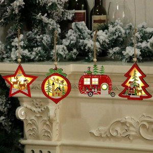 Christmas decorations, Christmas <b>tree</b> ornaments, wooden colorful <b>light</b>-<b>up</b> ornaments, Christmas <b>tree</b> decorations, small gifts - Product Image 5