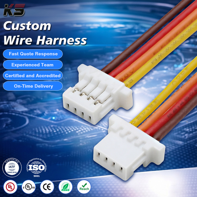 KS SHR-04V-S-B 4 Pin 1.0mm Pitch Plastic Connector Wire Harness JST SH Custom Cable Assembly