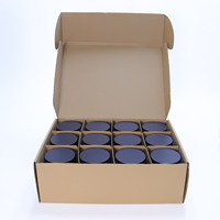 Boîtes à bougies en métal noir mat, 24 pièces, 8 oz, avec couvercle, pots à bougies, possibilité de personnaliser le logo, contenants ronds vides pour bougies, peuvent être utilisés pour la cire en conserve