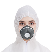 Masque médical jetable Hubei Haixin avec respirateur à valve respirant FFP2 canard Bill V forme blanc avec boucle d'oreille à nouer en gros