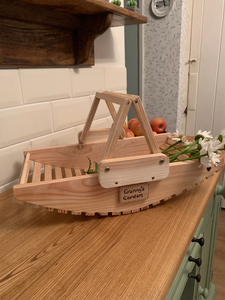 Wooden <strong>Garden</strong> <strong>Trug</strong> With Fold Down Handle Wooden Basket - Product Image 4