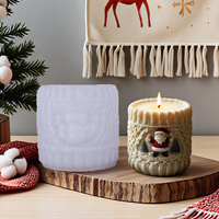 Weihnachtsmann Aromatherapie-Kerze Lebensmittelechte Silikonform DIY Gestrickte Unregelmäßige Form Weihnachtliche Dekorative Ornamente