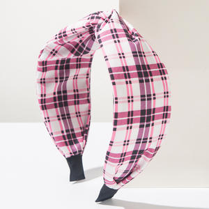 Bandeau Bohème à Carreaux Colorés pour Femme, Large en Tissu Noué, Accessoire Cheveux pour Festival et Plage - Product Image 5