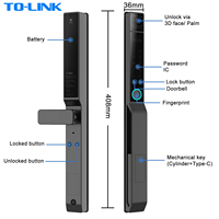 Cerradura Inteligente Deslizante de Aluminio Delgada e Impermeable con Huella Digital, Código Digital, Wifi Tuya y Reconocimiento Facial Bluetooth Ttlock