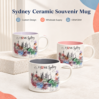 Souvenirs de la ville de Sydney en Australie, tasse en céramique, idées de cadeaux touristiques, tasse à café en porcelaine peinte à la main, personnalisable OEM ODM