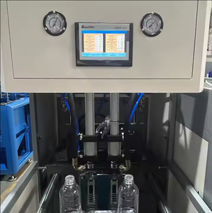 Machine de soufflage de bouteilles en plastique PET semi-automatique à 2 cavités avec commande PLC, capacité 1L-5L, PLC Mitsubishi 380V - Product Image 6