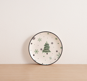 Customizable Christmas Themed Ceramic Dinner <b>Set</b>, Hand-Drawn Tree & Snowflake Porcelain Tableware, Bulk Wholesale - Product Image 4