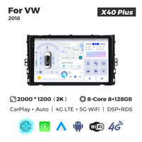 MEKEDE X10 X20 X30 X40 UIS7865 8+128G QLED AKM DSP CarPlay sans fil Android Auto pour VW 2018