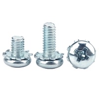 Vis de mise à la terre métriques M3 M4 M6 et UNC 6-32 8-32, vis à tête ronde zinguée avec rondelle étoile pour boîtier électrique